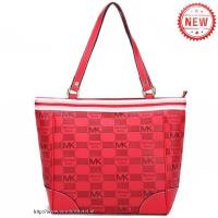 michael kors logo monogram groot rood bakken Tasje Kopen Online apy63400